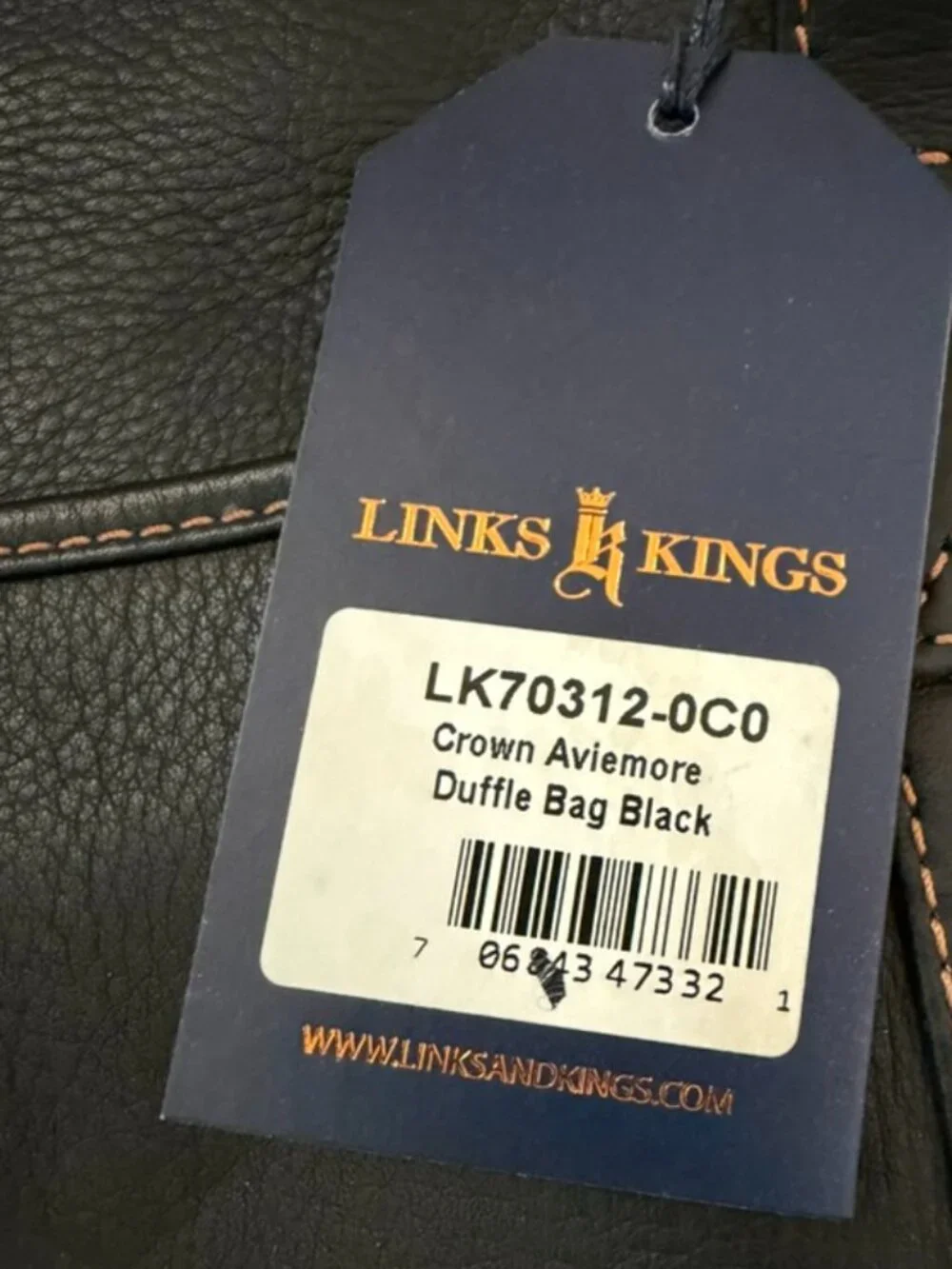 NWT LINKS & KINGS Crown Aviemore Duffle bag Leather Weekender Black Golf related